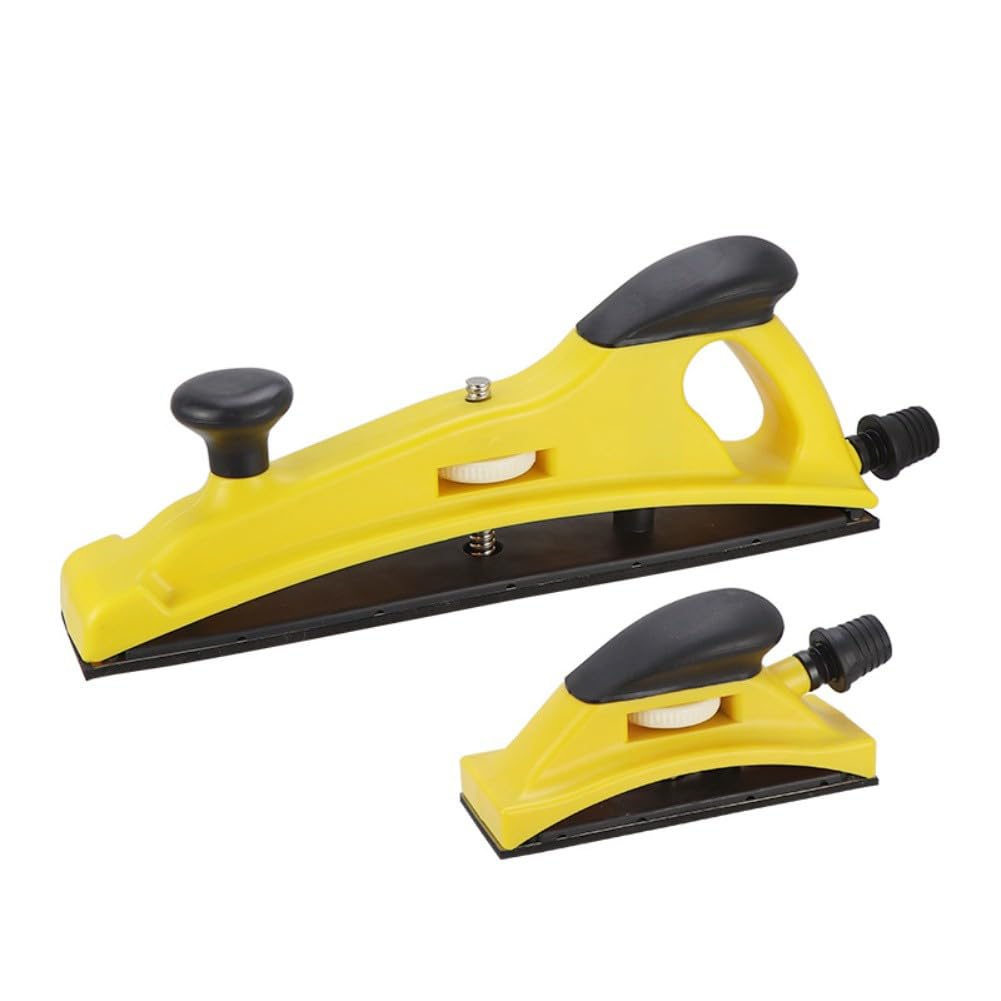 Bloque de lijado manual ajustable con puerto de extracción de polvo y mango ergonómico para restauración de pintura automotriz, amarillo