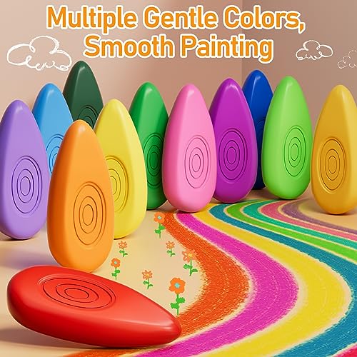 Four Candies Crayons for Toddlers 1-3, Water-Drop Easy-Grip, 12 Colors by Four Candies - Used condition - Image 3