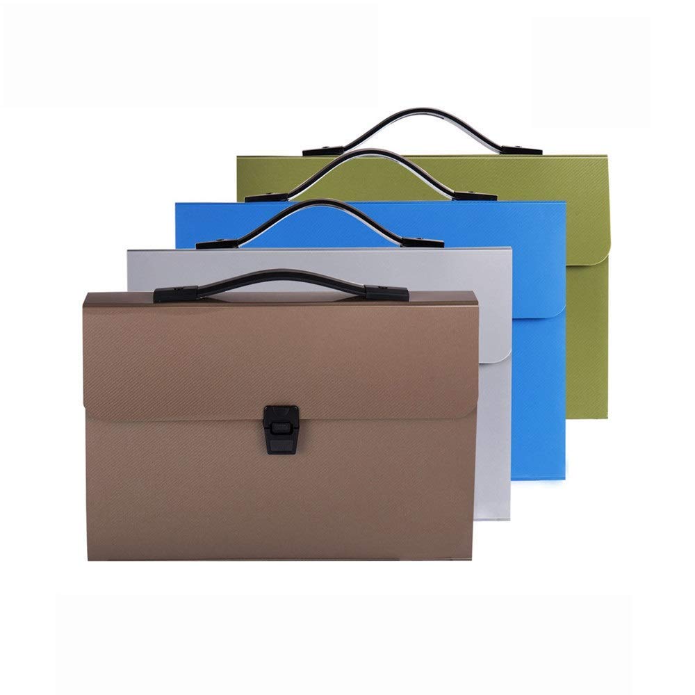 Folder 14-slot Bill Storage Document Pack Portable Hand-Held Accordion Folders Suitable For Student Test Paper Clips Accordion Folder File Organiser (Color : 4 pieces, Size : 34x25x4cm) LOLDF1