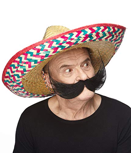 Mustaches Self Adhesive Fisherman's Fake Mustache, Novelty, False Facial Hair, Costume Accessory For Adults, Black Color #TOP2