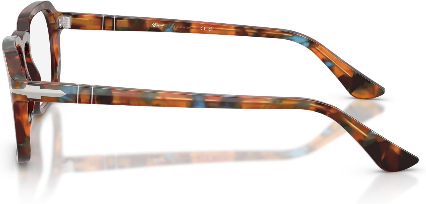 Persol PO3390V Square Prescription Eyewear Frames, Tortoise Brown and Pearl/Demo Lens, 52 mm