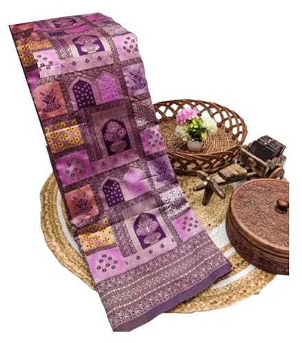 Women`s Patola Silk Sarees Applique Woven Saree -Purple