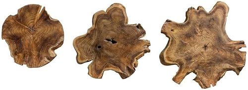 Uttermost Kalani Panels - Juego de arte de pared de madera de teca natural de 3 piezas