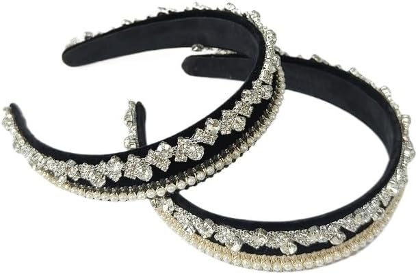 Diamond Inlaid Pearl Temperament Internet Celebrity Retro Water Drill Hair Bundle