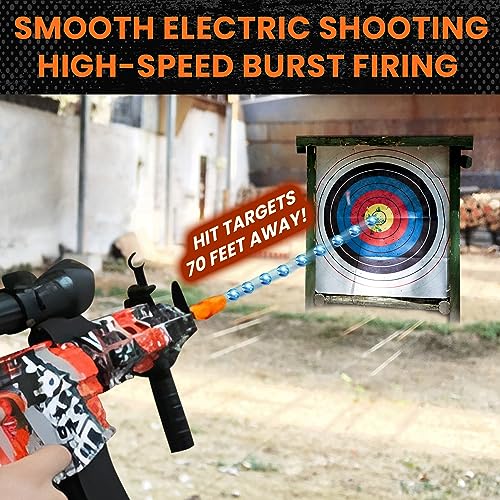 Image of Gel Ball Gun with 60000 Gel Balls, Electric Gel Ball Shooter with Scope, Aiming Accessories, Glasses, Clip, Handle, Barrel