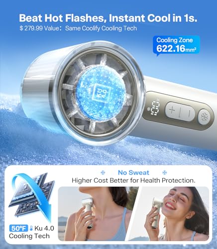 Image of TORRAS COOLiFY iva Handheld Fan with Ice Cooler, [Chill by 50F], 0-100 Adjustable Speed, Super Mini Powerful Portable Fan 4900mAh Rechargeable, Hand Fans for Travel Essentials,Mothers Day Gifts,Ivory