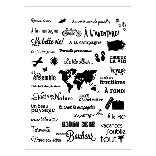 YFairy - Tampon transparent, français, tampon transparent en silicone DIY, joint adhérent, décoration d'album de scrapbook gaufrage artisanat