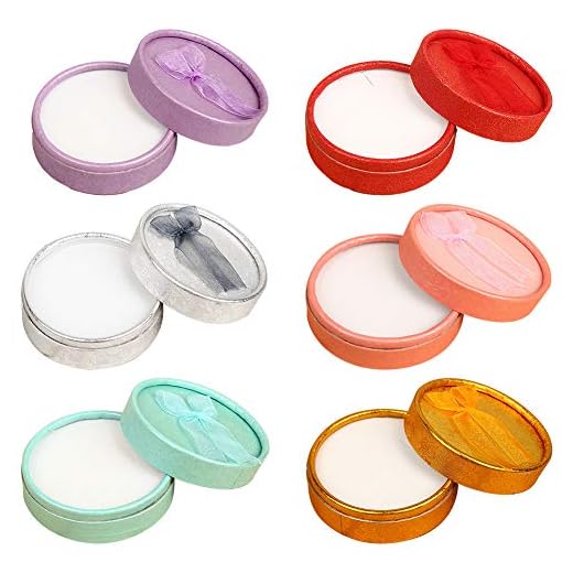 12 Pièces Boîte-Cadeau de Bague en Carton Paquet de Boîtes à Bijoux Cas pour Collier Boucle d'Oreille Cadeau, Couleur Aléatoire (Boîte à Bagues Rondes)