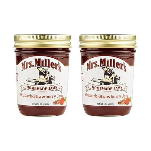 Mrs. Miller's - Mermelada de fresa y ruibarbo de 9 onzas (paquete de 2)