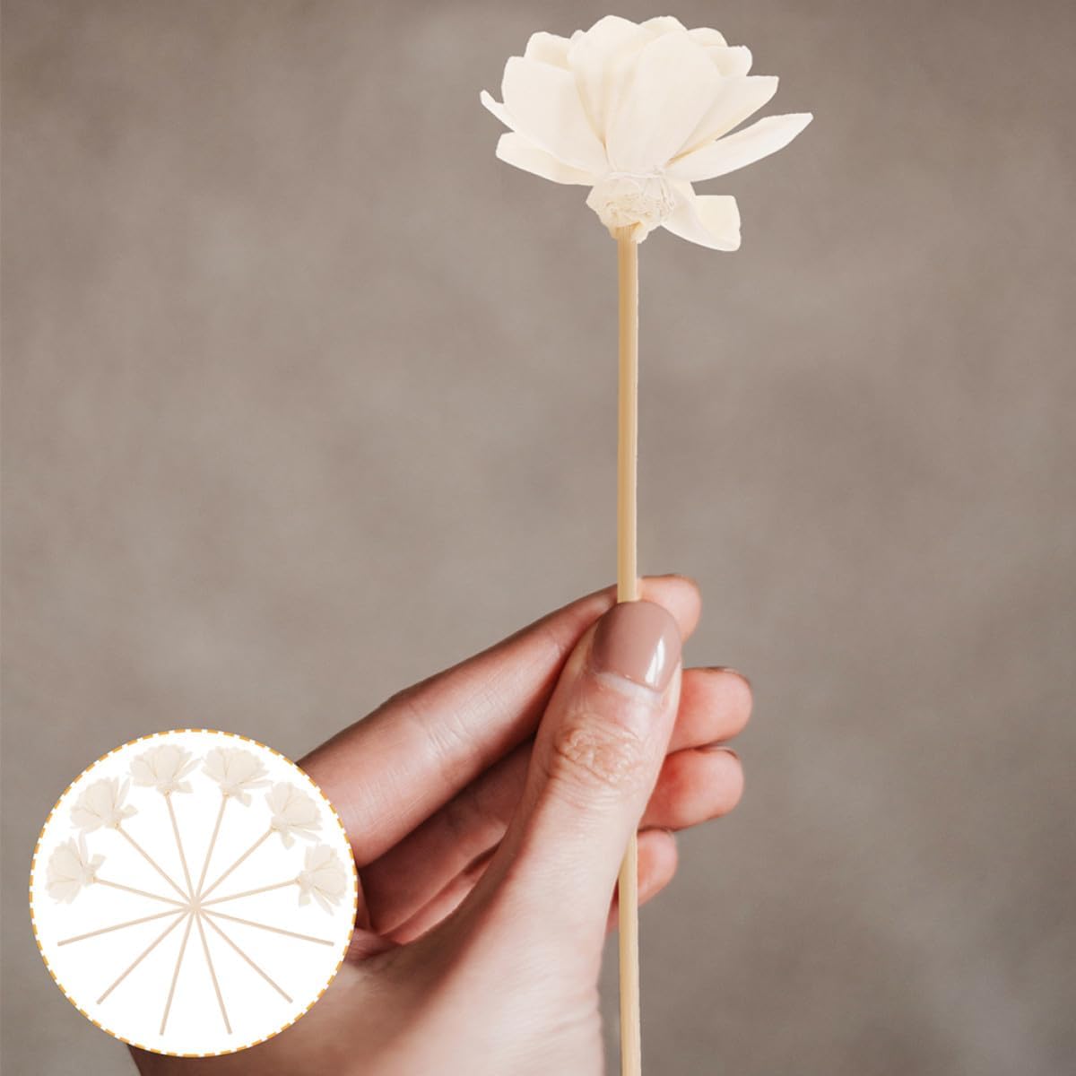 Yardwe 8pcs Natural Rattan Aroma Diffuser Sticks with Dried Flower Scent Replacement for Essential Oil Reed Diffuser Home and Office Fragrance Accessories
