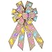 LANGFON Easter Wreath Bows, Brown Easter Rabbits Pattern Burlap Bows for Wreaths - Easter Decor Burlap Tree Topper Bows for Holiday Front Door Wreath Decorations Indoor Outdoor