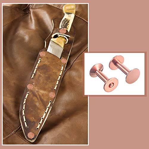 50 Sets Copper Rivets And Burrs, Copper Rivets For Leather Pure Copper Rivet Setting Tool For Belts Wallets Collars Leather Diy Craft Supplies (1/2 Inch, Size 9) #TOP4