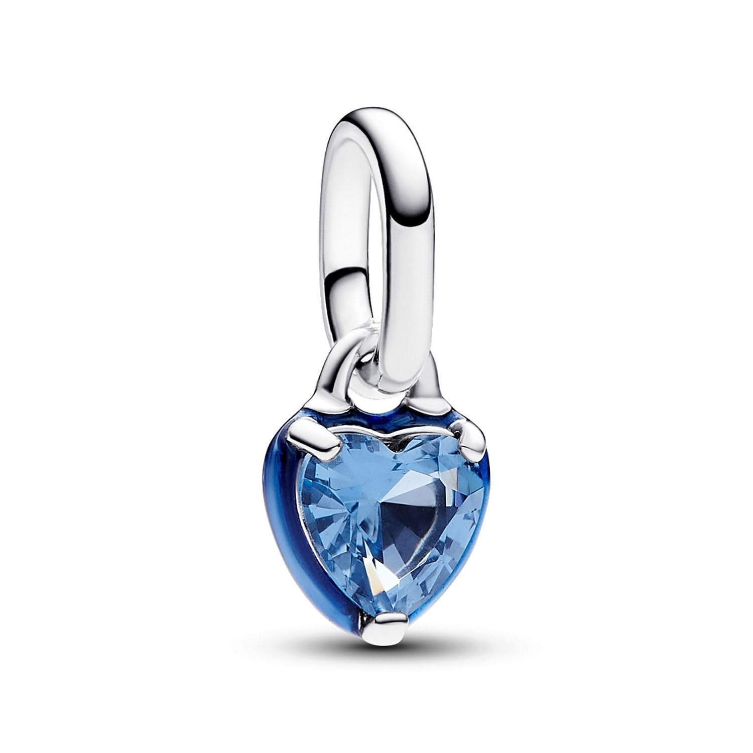 PANDORA Collar de mujer con colgante de corazón de chakra azul, plata Lote