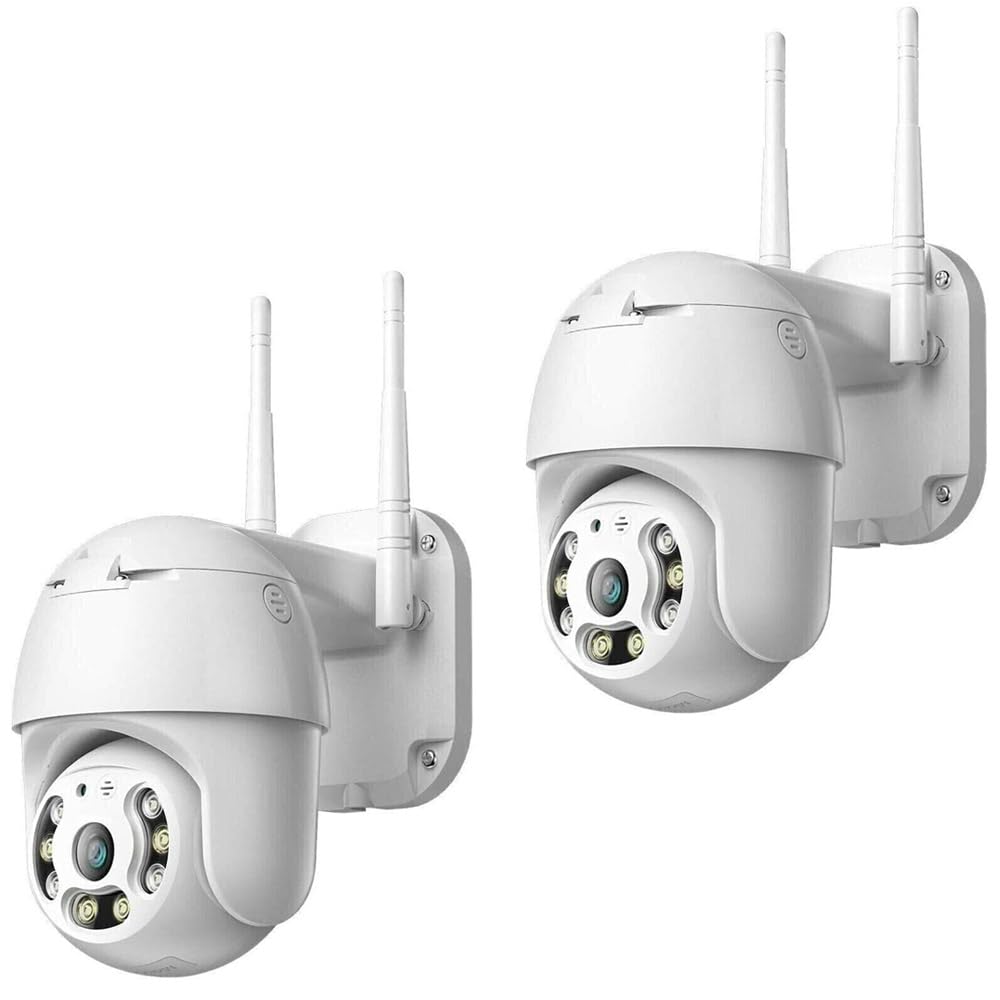 2 PEZZI TELECAMERA IP CAM PTZ WIFI CAMERA DOME WIRELESS ESTERNO SPEED ZOOM CON APPLICAZIONE ICSEE PER AMBIENTI INTERNO ED ESTERNI