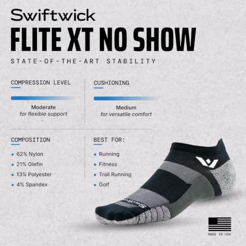Image of Swiftwick FLITE XT No Show Golf & Running Socks - Moisture Wicking
