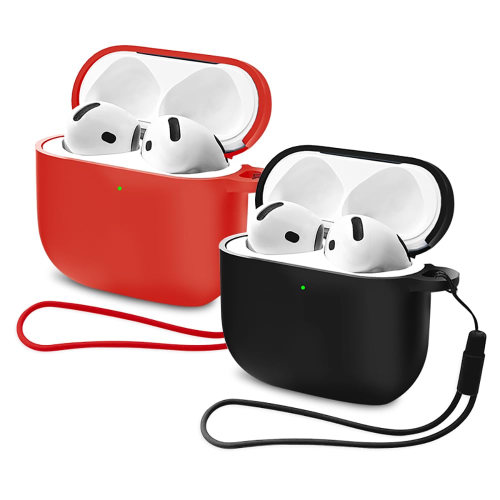 Mocarheri Funda de Silicona Compatible con AirPods 4.ª Generación con Kit de Limpiador, Fundas Protectora de Silicona para AirPods de 4 Generacion 2024, LED Visible Frontal, Negro — view 13