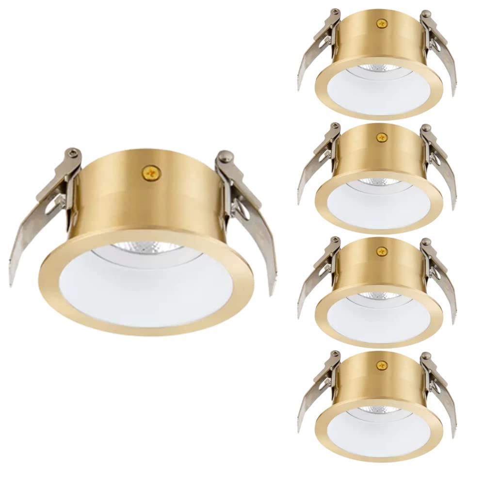ASerZenith 5 Pcs Led Downlight Baffle Trim 3-Inch Round Retrofit Recessed Downlight 3W/7W/10W Rotatable-Spotlight Adjustable 45° Daylight Retrofit Downlight,3W-4000K
