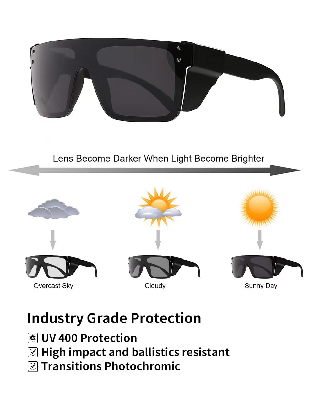 Gafas de sol polarizadas para hombres y mujeres, resistencia al impacto, Z87.1safety UV400, peso ligero para trabajadores