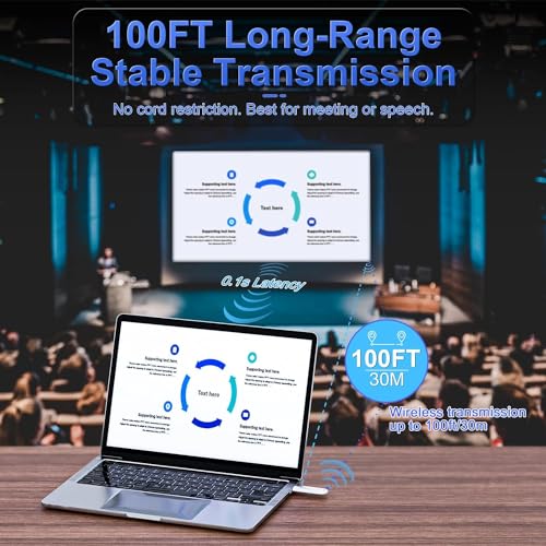 Image of Wireless HDMI Transmitter and Receiver, Plug and Play, 2.4G /5G 100FT Range, Wireless HDMI Extender 4K Decoding 1080P Output, Support Laptop PC TV Box Projector Camera DV, No Need Bluetooth WiFi