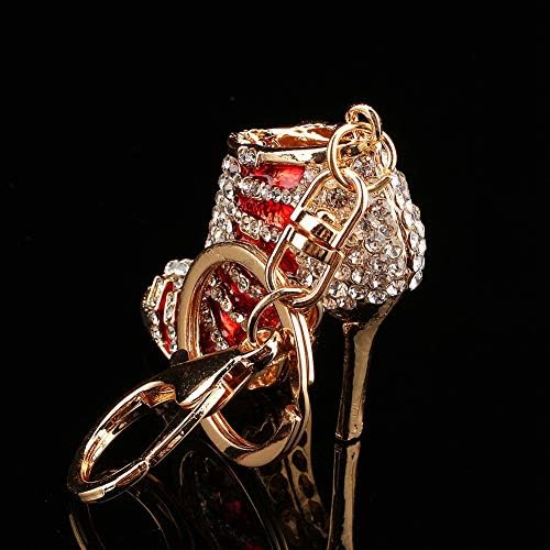 Fdit Crystal Keyring, Yosoo Lady Gift Rhinestone Stiletto High Heel Shoe Crystal Blue Enamel Keychain Multicolor Enamel Keychain (High Heels - Red) ¡­
