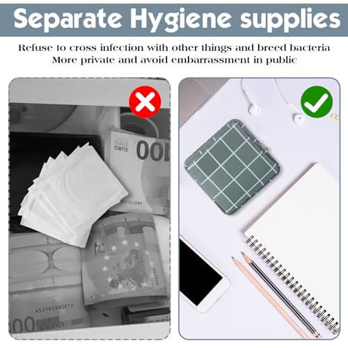Image of Ymapinc 3Pcs Sanitary Napkin Storage Bag Period Bags for Teen Girls for School Period Pouch Portable Tampon Storage Pouch for Women Ladies with Zipper Feminine Necessities