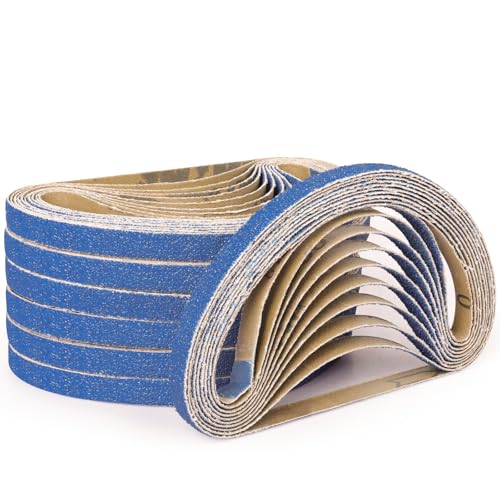 Shineboc 40-Piece 1/2 x 18 Inch 40 Grit Zirconia Sanding Belts Heavy Duty Long-lasting Mini Sanding Bands for Belt Sander Rust Paint Removal Wood Metal Grinding and Finishing
