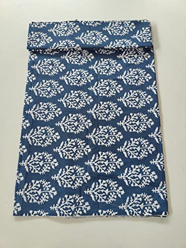 Image of Floral Printed Cotton Print Fabric Cloth Block Print Floral Print Fabric Running Jaipuri Hand Block Printed Women Dress Material Kurtis Natural 44 inch Inches Width 2.5 Meter (Pattern 18)