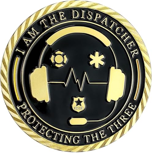 Thin Gold Line Challenge Coin 911 Emergency Dispatcher Gift for First Responders Thin Gold Line Challenge Coin Emergency Dispatcher for First Responders Gift(Thin Gold Line Coins)