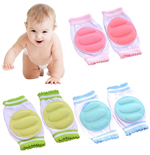 Leyaron 3 Pairs Breathable Adjustable Elastic Unisex Infant Toddler Baby Kneepads Knee Elbow Pads Crawling Safety Protector - Thumbnail 3