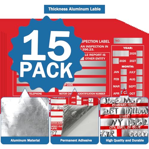 Image of PUNCHMAN 15 Pack Red Aluminum Self-Adhesive Labels - Permanent Organizational Tags for Office, Inventory, Asset Management | 6 inch X 3.5 inch Durable Adhesive Labels