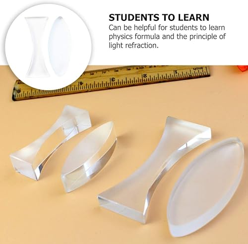 Miniatura 5 de 2 unids lente óptica cóncava convexa física básica enseñanza experimentos bordes pulidos ideal uso en el aula