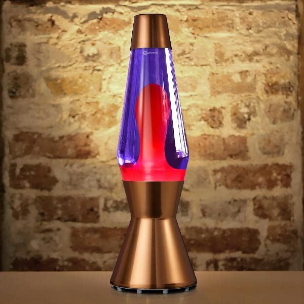 Mathmos Lámpara de lava Astro Cobre | Inventores británicos del clásico de diseño de 1963 | Lámpara de lava Violeta/Rojo fabricada a mano en Gran Bretaña según estrictas normas de seguridad