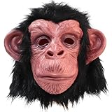 SANZHIGUO Monkey Mask Full Head Animal Mask for Halloween Costume Party Carnival Prop Latex Mask,Adult