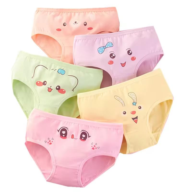 heartbury Cute and Colorful 100% Organic Cotton Antibacterial Soft Panties for Girls/Underwear/Briefs(Pack of 5)-image-30