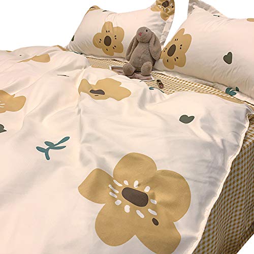 Housse de couette fleur set de literie esthétique lit 2m - 3