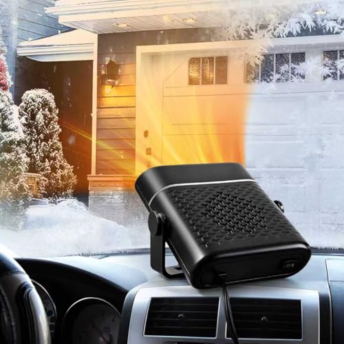 WAMHEET Car Heater 12V 150W Portable Car Heater Plug into Cigarette Lighter 2 Mode Heating Fan Quick Defroster Demister Defogger for Winter Windshield Cars SUVs & Old Vehicles