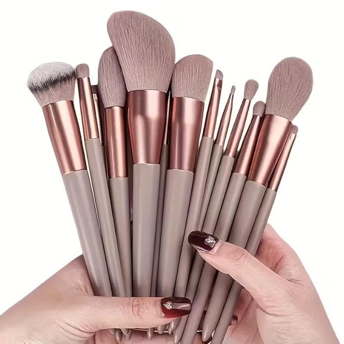 Flygon 13 Pcs Professional Makeup Brush Set With Travel Pouch & 4 Pcs Beauty Foundation Eyeshadow Blush Contour Concealer Brushes-image-41