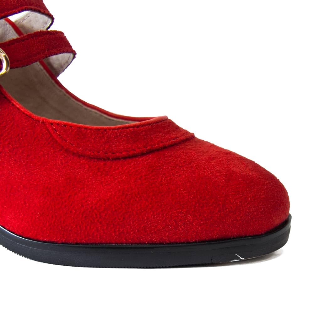 Zapatos de Flamenco de Dos Correas en Ante y Doble Suela