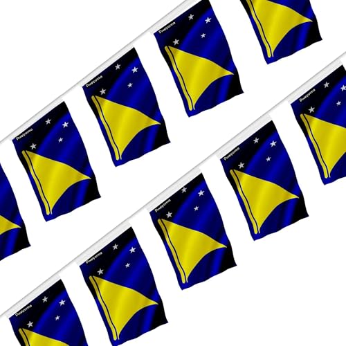 Guirlande drapeau Tokelau 14x21cm 50 pièces pavillon fête pacifique