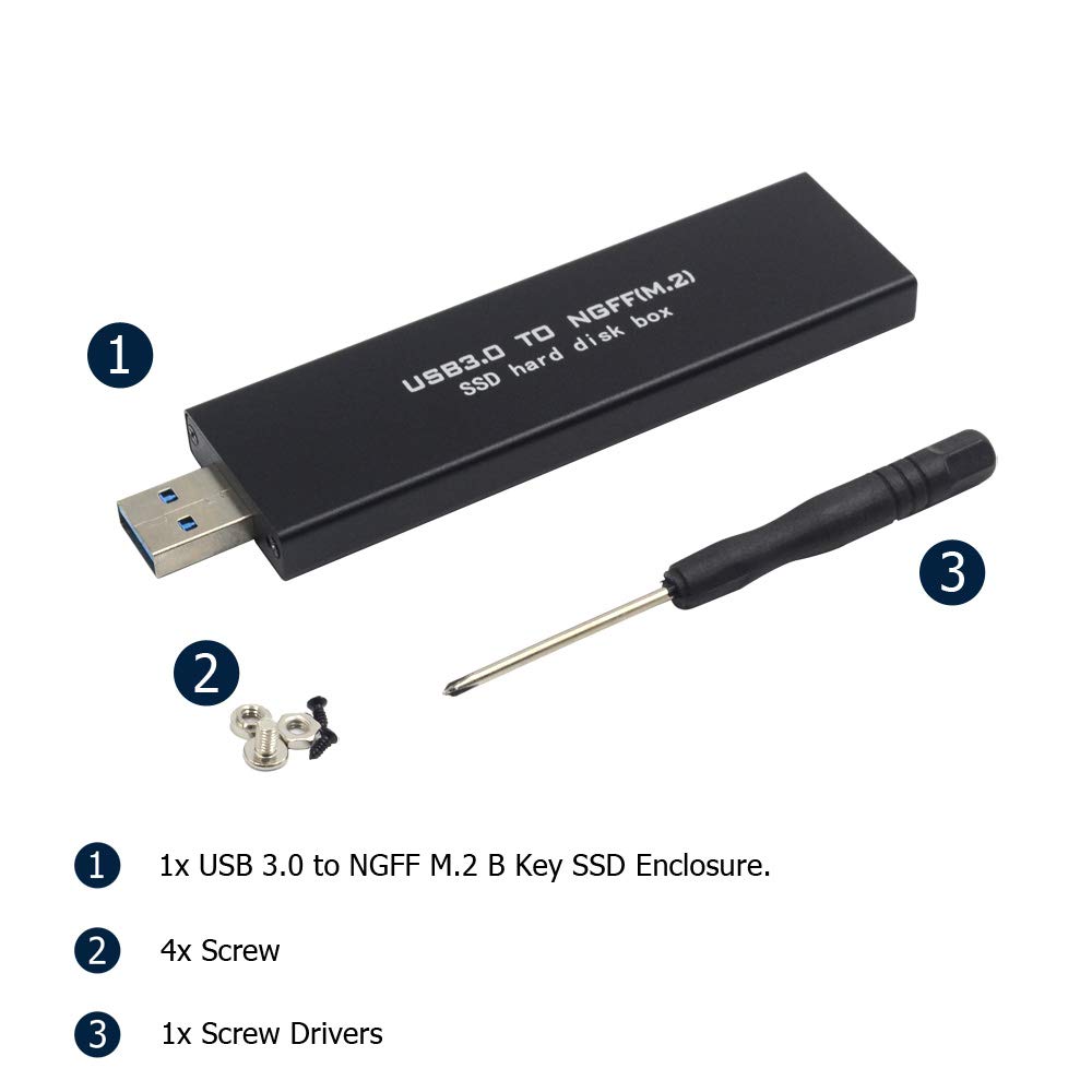 Obudowa SSD M.2 (bez potrzeby kabla) adapter USB do M.2 SATA SSD (klucz B) z obudową służy jako przenośny dysk SSD o wysokiej wydajności M.2 obsługuje M2 2230 2242 2260 2280