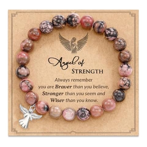 Dabem Inspirational Gifts for Women, Thinking of You Gifts for Women Strength Angel Bracelet Encouragement Gifts Cheer Up Cancer Care Gifts for Women Spiritual Jewelry Cover