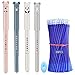 QAQHZW 4Pcs Penna gel cancellabile a forma di animale,Penne a Inchiostro Gel Cancellabili, Penna A Sfera Cancellabile 20 Ricariche Penne Cancellabili (blu)