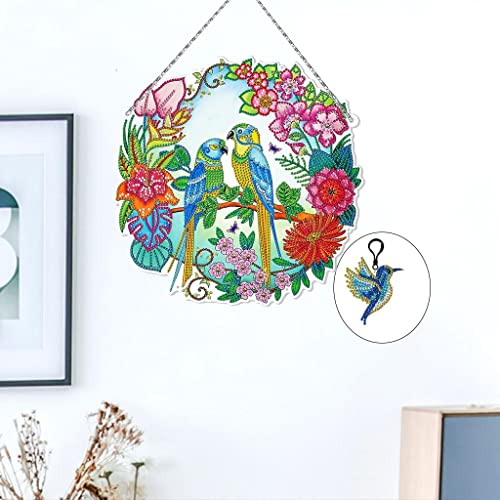 JISADER Pássaros Multicoloridos No Painel Da de Pássaros Pendurados, 18x19cm