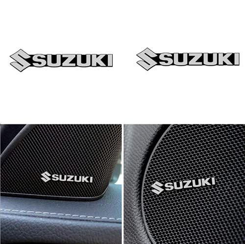 スズキ 車のロゴホーンステッカー スピーカーデカールステッカー 3Dアルミバ車用エンブレム インテリア装飾アクセサリーの 金属装飾ロゴバッジステッカー 4枚セット