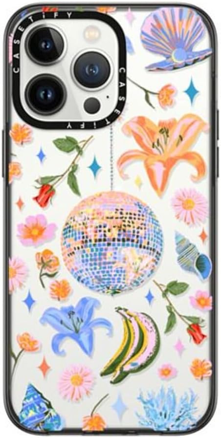 CASETiFY Compact iPhone 14 Pro Max Case [4 ft. 2X Military Grade Drop Protection/Slim/Lightweight] - Disco Magic - Clear Black