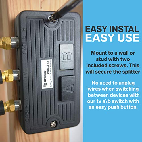 Divisor de cable STEREN 200-315 negro e interruptor combinado para TV y vídeo 7
