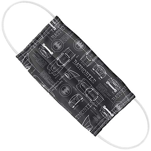 Popfunk Batman Be Vigilant Pattern 1-Ply Reusable Face Mask Covering with Adjustable Nose Wire, Unisex