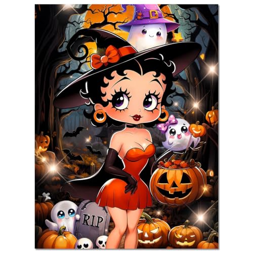 Image of JAKI Halloween Diamond Art Painting Kits for Adults,Diamond Art for Adults