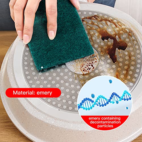 Image of Heavy Duty Scour Pads Sponge Dish Scrubber Non-Scratch Green Reusable Household Scrub Pads for Kitchen and Dish Cleaning Tool (20Pcs Sponge+3Pcs Clean Towel)