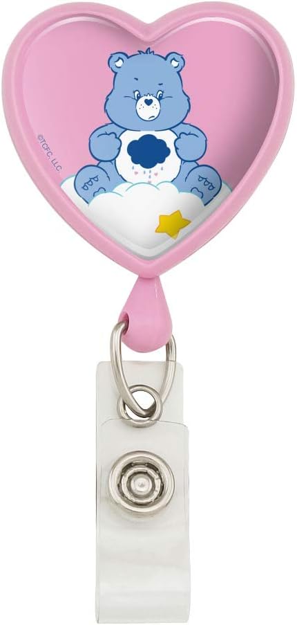 Care Bears Grumpy Bear ハートストラップ 格納式リールバッジ IDカードホルダー